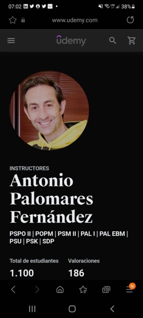 Udemy Instructor Antonio Palomares Fernandez